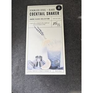 Stainless Steel Plus Glass Cocktail Shaker‎ Includes Strainer 16oz A31